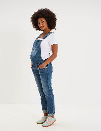 Salopette en jean de grossesse denim stone femme maternit&eacute;