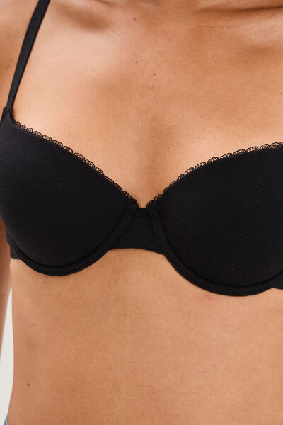 Soutien-gorge padd&eacute; embo&icirc;tant noir femme