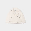 Veste esprit biker droite ecru b&eacute;b&eacute; fille