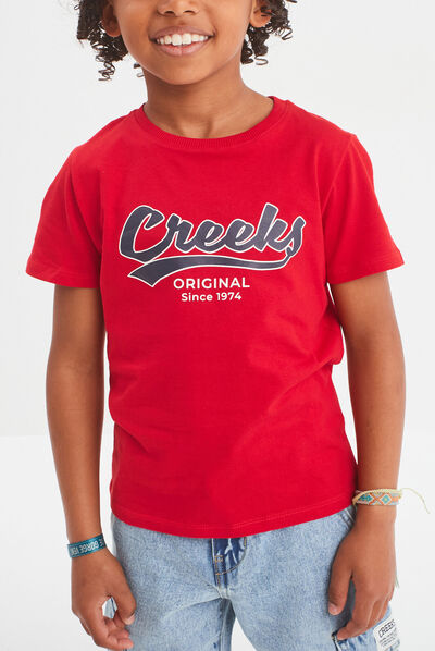 T-shirt manches courtes Creeks rouge garçon