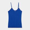 Haut de pyjama débardeur col V bleu electrique femme