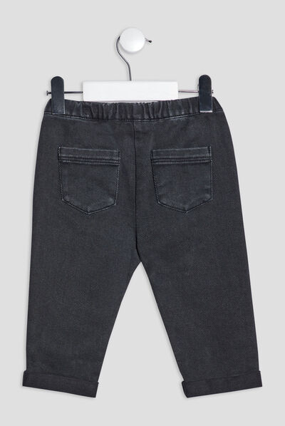 Pantalon slim taille élastiquée gris foncé bébé fille
