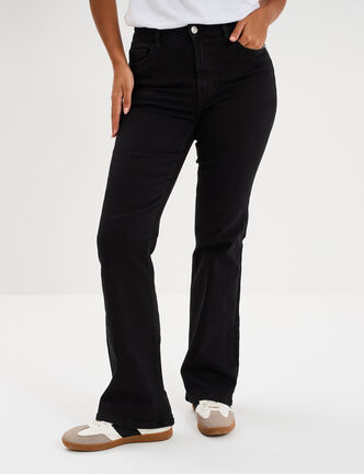 Jeans flare 5 poches denim noir femme