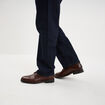 Derbies en cuir &agrave; bout rond marron homme