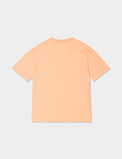 T-shirt oversize 1 poche manches courtes orange fluo garçon