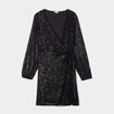 Robe à sequins portefeuille noir femme grande taille