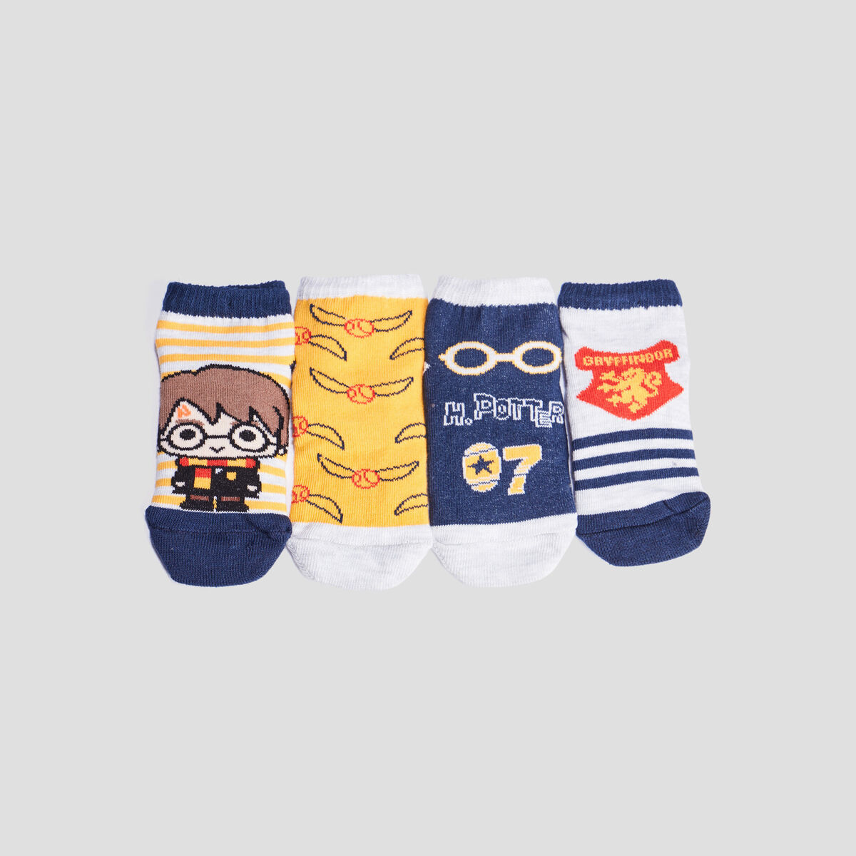 Lot 4 chaussettes Harry Potter jaune moutarde bébé garçon