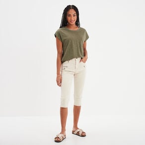 t shirt manches courtes 1 poche liberto vert kaki femme T-shirt manches courtes 1 poche Liberto vert kaki femme
