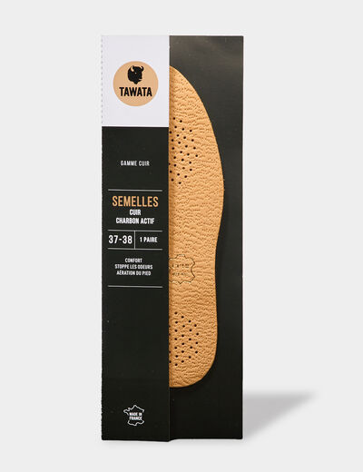 Semelles cuir charbon actif Tawata sable mixte
