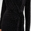 Robe effet velours noeud c&ocirc;t&eacute; noir femme