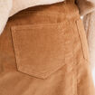 Jupe effet velours courte beige femme
