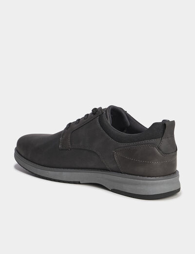 Derbies &agrave; lacets effet similicuir gris homme