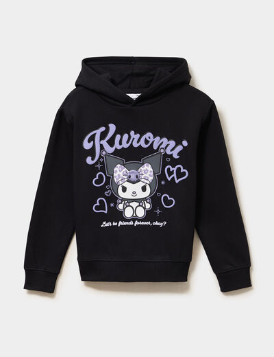Sweat hoodie Hello Kitty Kuromi noir fille