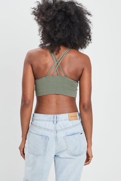 Soutien-gorge brassière vert kaki femme