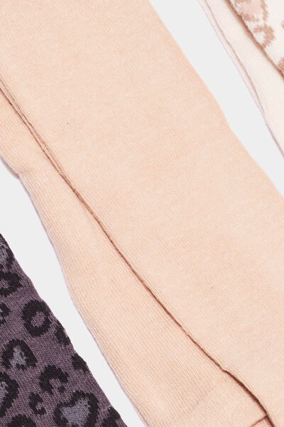 Lot 3 collants opaques coton sable fille