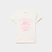 T-shirt col rond manches courtes coton ivoire fille