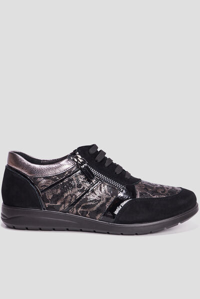 Baskets confort en cuir Confortissimo noir femme
