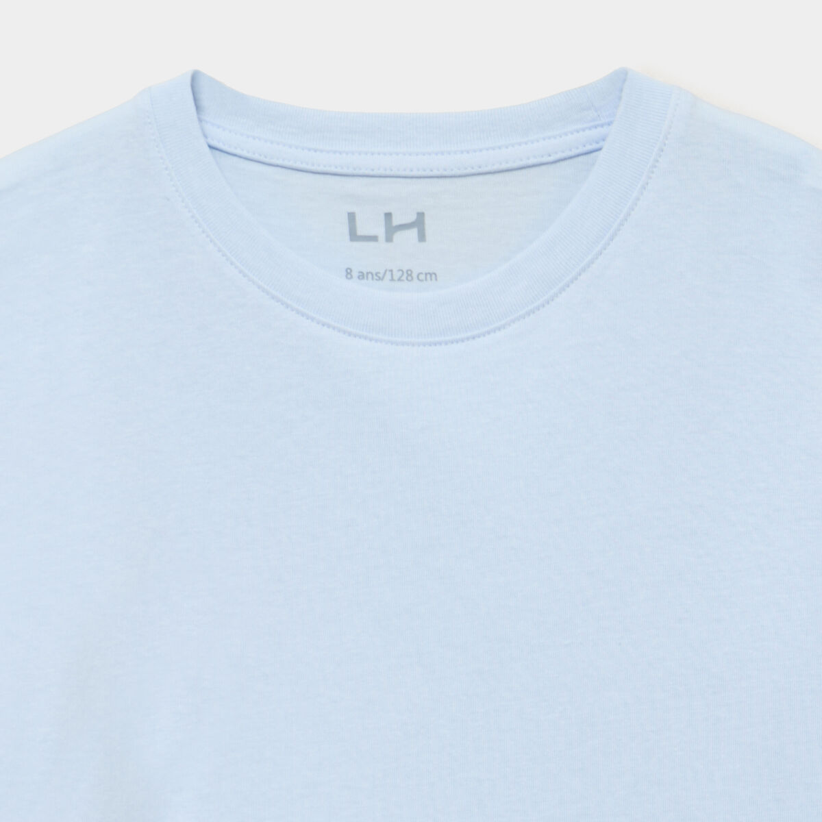 T-shirt manches courtes coton bleu ciel fille
