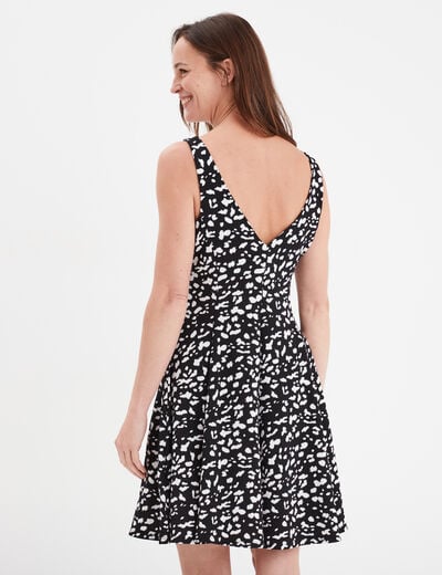 Robe patineuse à bretelles noir femme