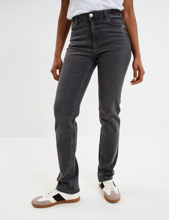 Jeans regular 5 poches coton Creeks denim gris femme