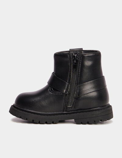 Bottines crantées avec boucles Liberto noir bébé fille