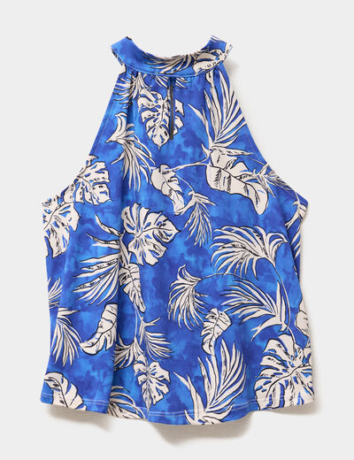 Débardeur encolure américaine bleu electrique femme
