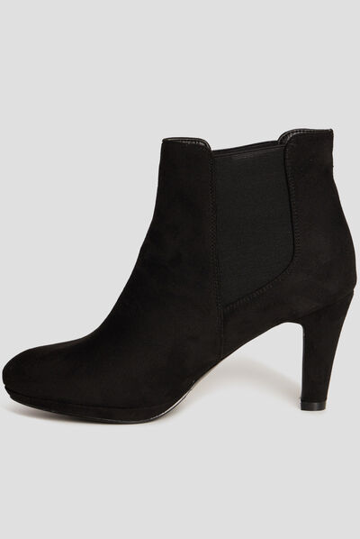 Bottines élastiquées à talons noir femme