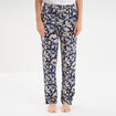 Pantalon de pyjama fluide taille haute bleu marine femme