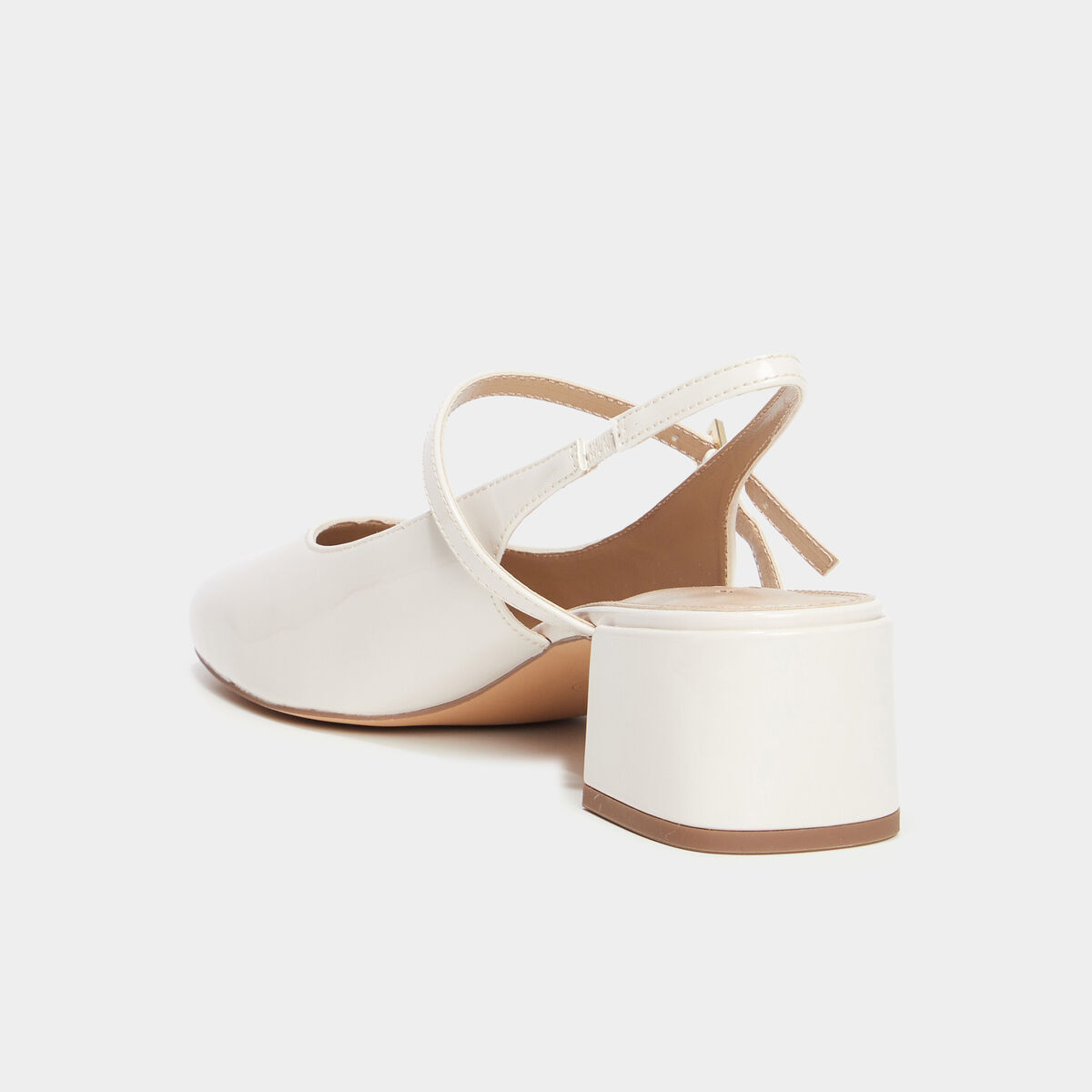 Ballerines &agrave; talons vernies blanc femme