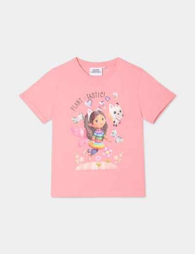 T-shirt Gabby et la maison magique rose corail fille