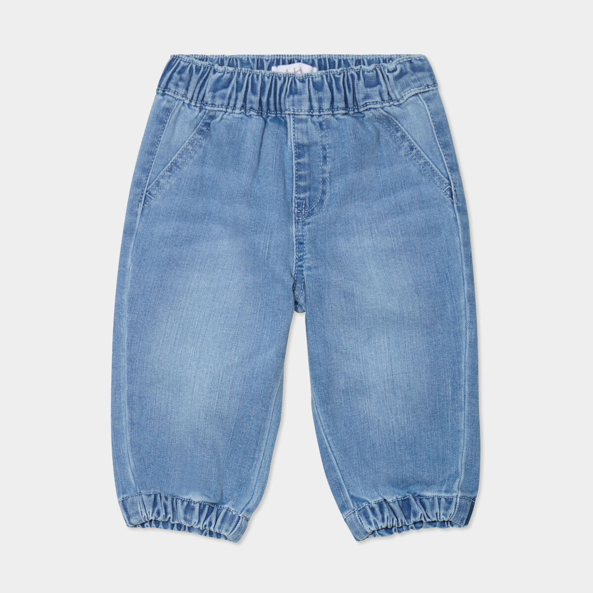 Jeans jogger bas &eacute;lastiqu&eacute; coton denim bleach b&eacute;b&eacute; gar&ccedil;on