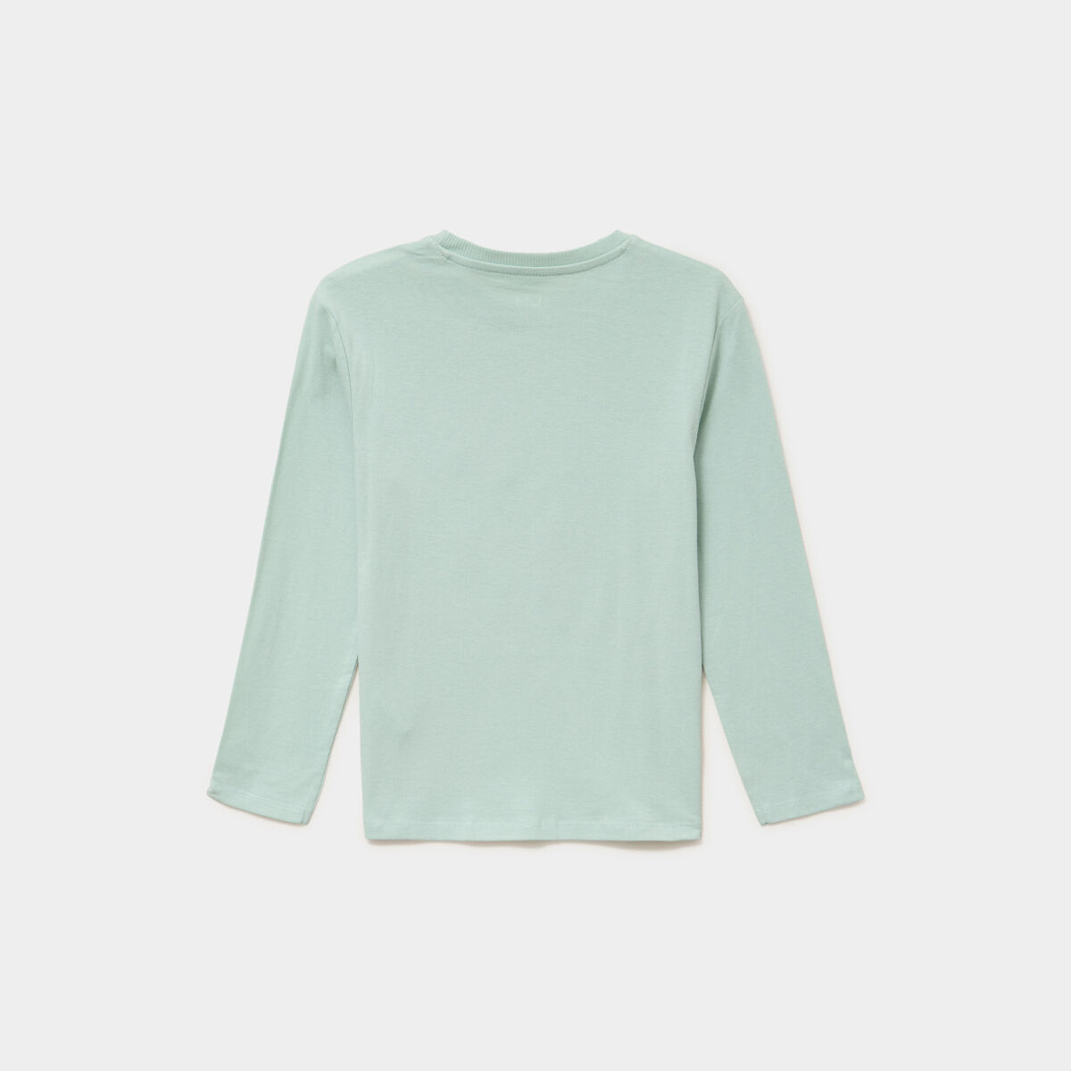 T-shirt manches longues coton vert pastel gar&ccedil;on