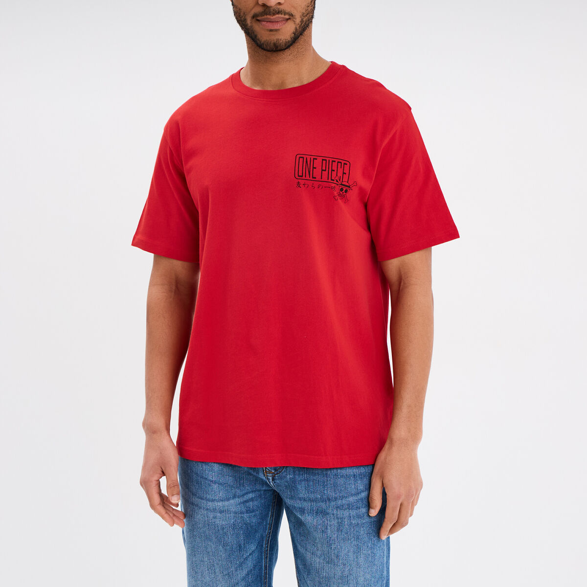 T-shirt manches courtes coton One Piece rouge homme
