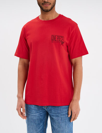 T-shirt manches courtes coton One Piece rouge homme