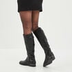 Bottes plates avec la&ccedil;age noir femme