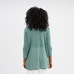Gilet fin mi long manches 3/4 bleu gris femme