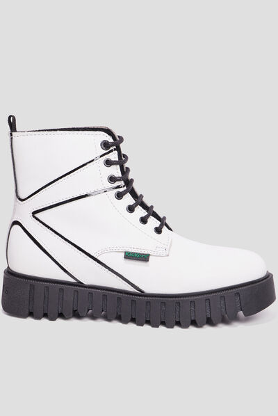 Bottines en cuir Kickers Kickfab blanc femme