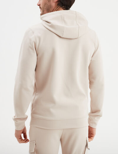 Sweat à capuche hoodie Liberto beige homme