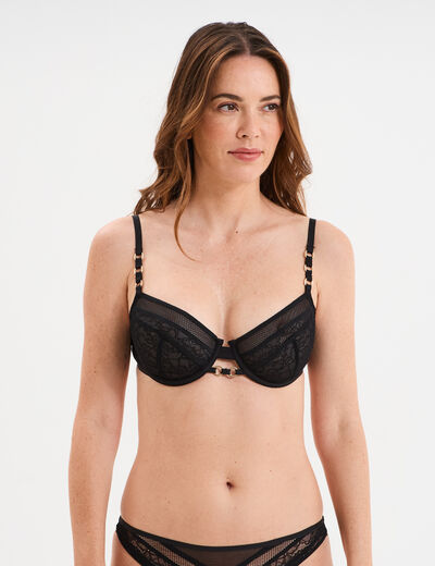 Soutien-gorge emboîtant dentelle noir femme