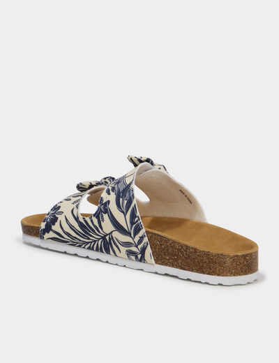Mules brides &agrave; scratchs bleu femme