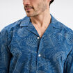 Chemise en coton manches courtes bleu pétrole homme