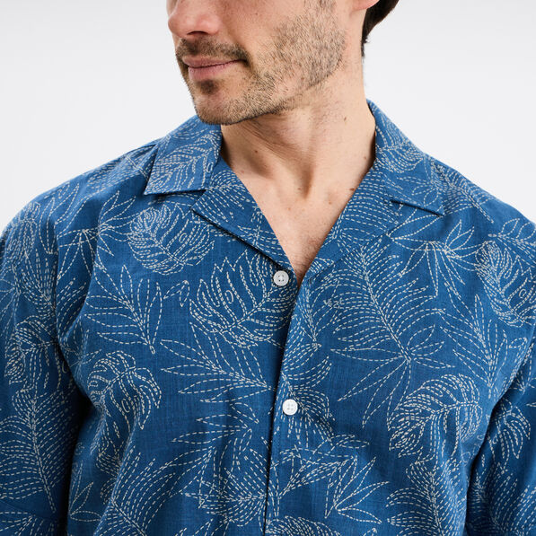 chemise en coton manches courtes bleu petrole homme Chemise en coton manches courtes bleu pétrole homme