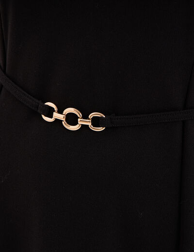 Robe &eacute;vas&eacute;e boucle taille noir femme