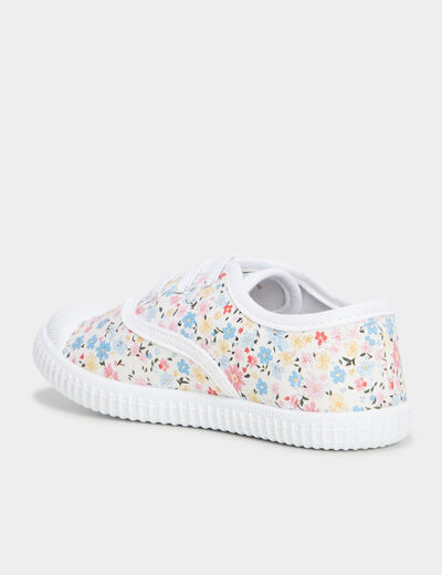 Tennis basses en toile ecru fille