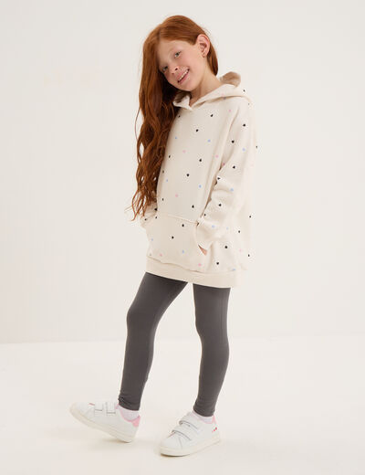 Ensemble sweat long et legging beige fille