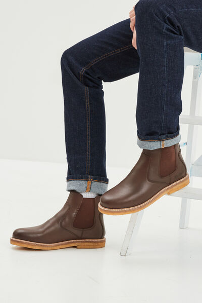 Bottines chelsea en cuir KickHorse marron homme