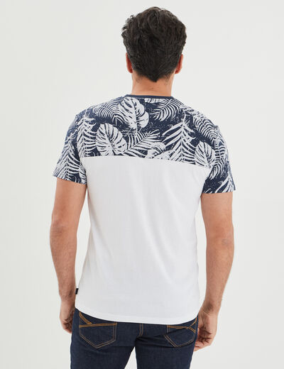 T-shirt manches courtes poche poitrine blanc homme