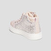 Baskets montantes pailletées zippées rose fille
