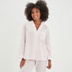 Ensemble pyjama pantalon chemise coton ecru femme