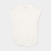 Blouse cr&eacute;pon manches courtes blanc femme